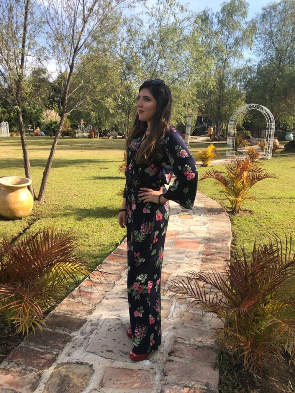 Boho floral set (long sleeve top & bell bottoms)